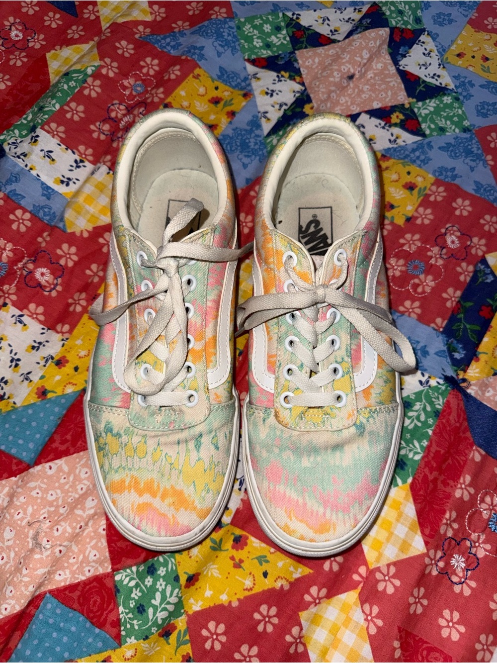 Vans Kids Pastel Tie-Dye Canvas Sneakers - White Stripe